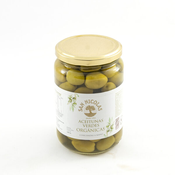 Aceitunas Verdes Frasco N°1 x500grs. Frasco Vidrio San Nicolás