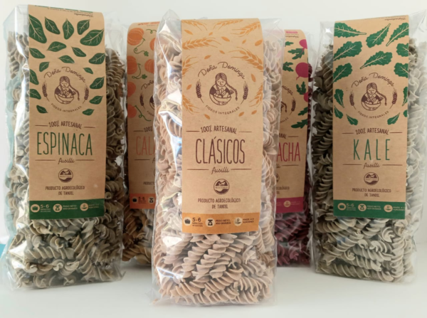 Fideos fusilli Integrales Doña Dominga. 400gr - Sabor Espinaca
